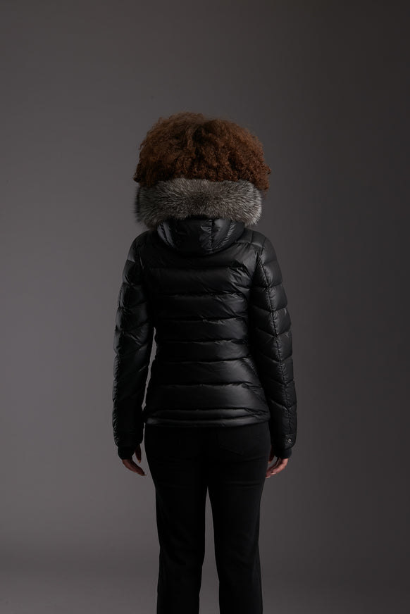 Women's Back of Unisex Heather Grey Fur Hood Trim by Reeev